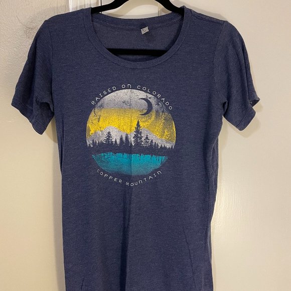 Raised on Colorado Copper Mountain Blue T Shirt (Size M) - Picture 1 of 1
